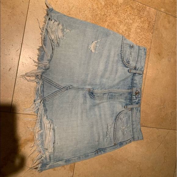AGOLDE Light Denim Skirt (hand painted)